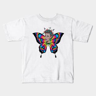 Butterfly Girl Kids T-Shirt